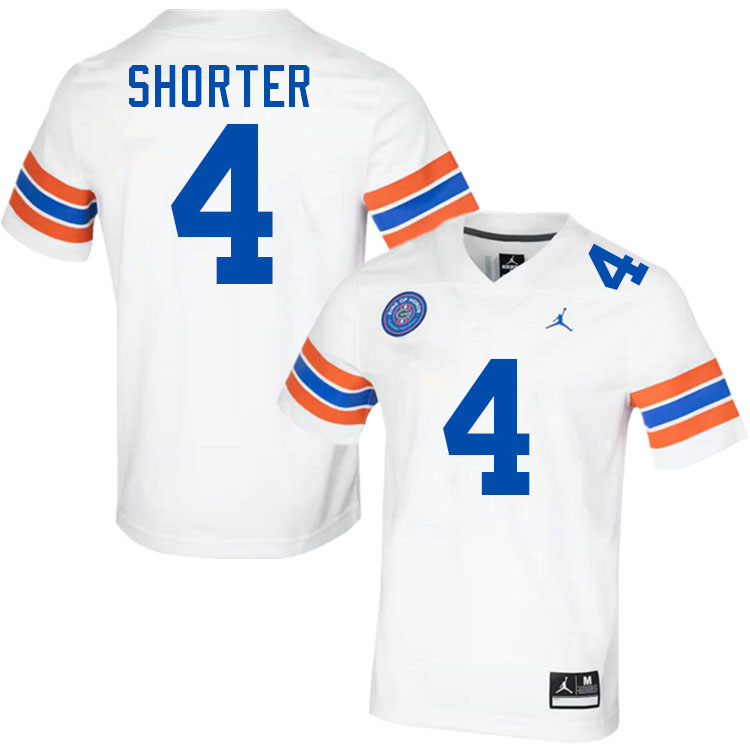 Justin Shorter Florida Jersey,Florida Gators #4 Justin Shorter Jersey Youth Uniforms-Throwback White